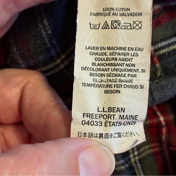 L.L. Bean Traditional Fit Flannel Shirt Mens XL Regular Gray Red 100% Cotton - Picture 6 of 7